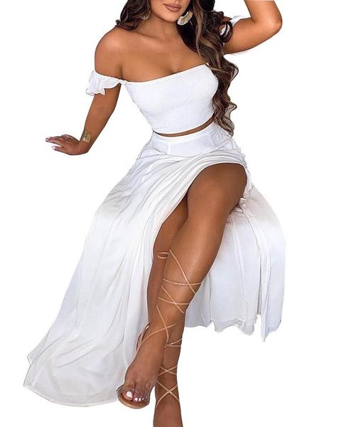 women's tracksuits 2021 summer night club 2 piece set women short sleeve and skirts side split solid outfits for womens clothing y0, Gray
women's tracksuits 2021 summer night club 2 piece set women short sleeve and skirts side split solid outfits for womens clothing y0, Gray