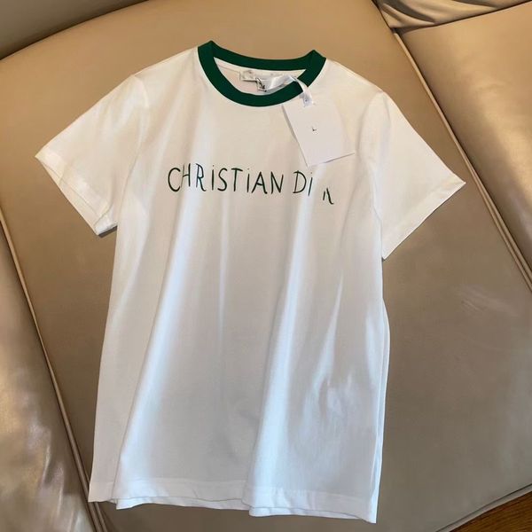 luxury design dr + round neck color matching for women's summer and fashion european leisure short sleeve t-shirt, White
luxury design dr + round neck color matching for women's summer and fashion european leisure short sleeve t-shirt, White