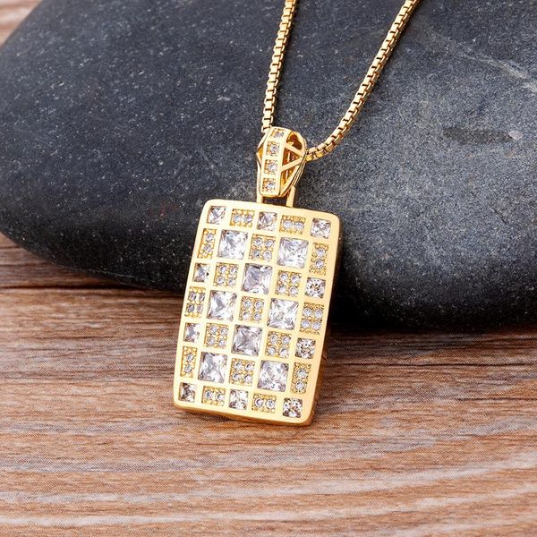 pendant necklaces fashion design rectangle metal full zircon for women good lucky link chain jewelry gifts girls, Silver
pendant necklaces fashion design rectangle metal full zircon for women good lucky link chain jewelry gifts girls, Silver