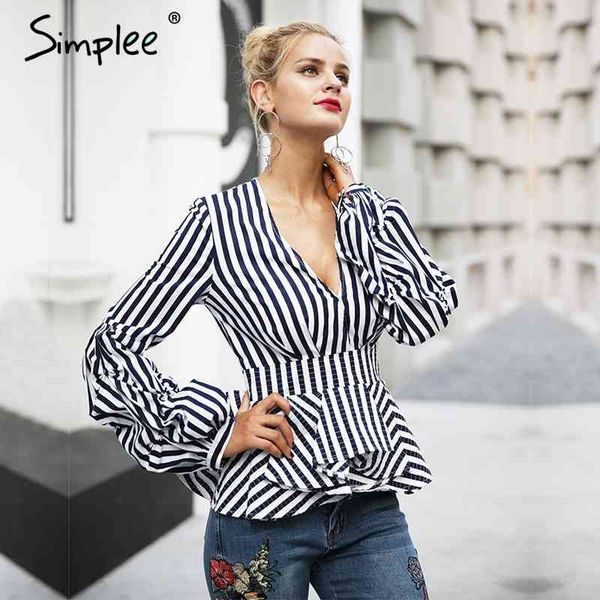 ruffle v neck stripe shirt women casual streetwear white elegant cotton autumn blouse female 210414
ruffle v neck stripe shirt women casual streetwear white elegant cotton autumn blouse female 210414