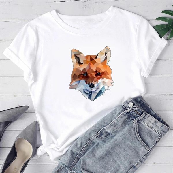 summer casual vogue polygonal and men womens animals fox graphic print woman breathable gorgeous design edgy shirt, White;black
summer casual vogue polygonal and men womens animals fox graphic print woman breathable gorgeous design edgy shirt, White;black