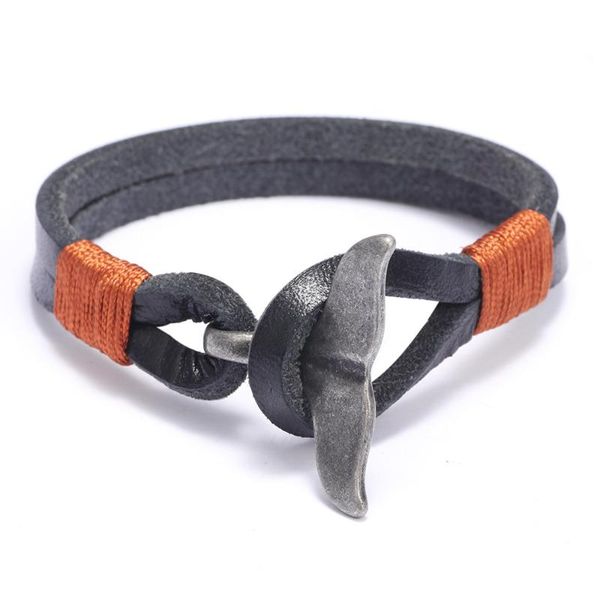 charm bracelets 2021 punk vintage whale tail bracelet wristband male handmade genuine leather cuff for men pulseira masculina, Golden;silver
charm bracelets 2021 punk vintage whale tail bracelet wristband male handmade genuine leather cuff for men pulseira masculina, Golden;silver