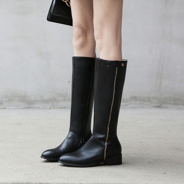 boots big size 9 10 11 12 women woman winter shoes botas round head square heel zipper, Black
boots big size 9 10 11 12 women woman winter shoes botas round head square heel zipper, Black