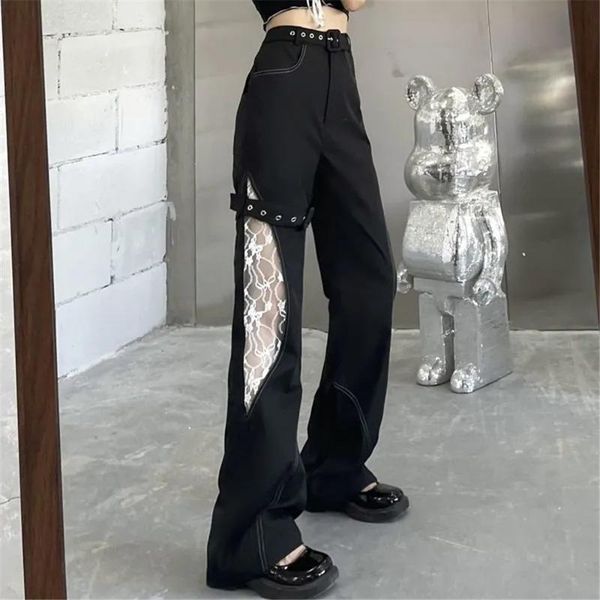 women's pants & capris gothic white lace spliced hollow out pant women high waist student black cool long rock buckle harajuku straight, Black;white
women's pants & capris gothic white lace spliced hollow out pant women high waist student black cool long rock buckle harajuku straight, Black;white