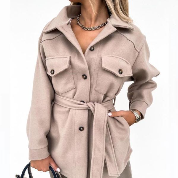 women's jackets fashion solid bandage woolen coat women autumn lapel casual winter single row button long sleeve woman, Black;brown
women's jackets fashion solid bandage woolen coat women autumn lapel casual winter single row button long sleeve woman, Black;brown