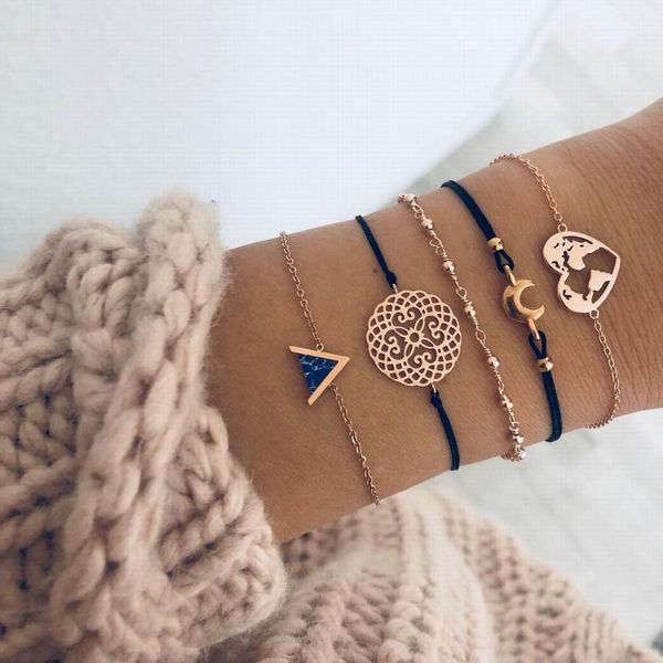 charm bracelets fashion boho set woman golden hollow heart moon black crack stone cuff chain friendship bracelet female jewelry, Golden;silver
charm bracelets fashion boho set woman golden hollow heart moon black crack stone cuff chain friendship bracelet female jewelry, Golden;silver