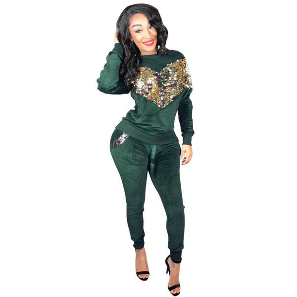 women's two piece pants yjsfg house 2pcs fashion women sets long sleeve sequined bodycon jumpsuit casual suits clubwear o-neck autumn h, White
women's two piece pants yjsfg house 2pcs fashion women sets long sleeve sequined bodycon jumpsuit casual suits clubwear o-neck autumn h, White
