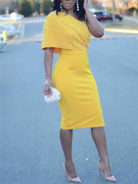 women yellow one shoulder party dress with bead tight classy female elegant robe bodycon tunic plus size drop 210416, Black;gray
women yellow one shoulder party dress with bead tight classy female elegant robe bodycon tunic plus size drop 210416, Black;gray