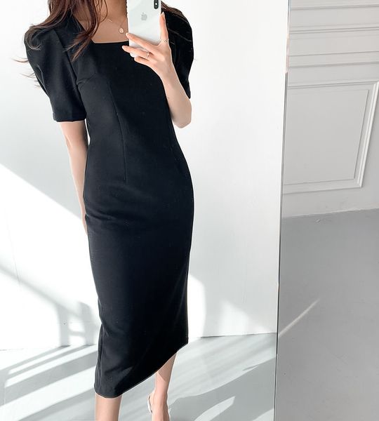casual dresses chic short sleeve square collar solid women's 2021 summer temperament midi straight tube lady uokr, Black;gray
casual dresses chic short sleeve square collar solid women's 2021 summer temperament midi straight tube lady uokr, Black;gray