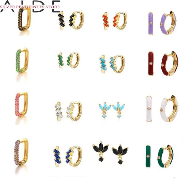 hoop & huggie aide 2021 small round enamel earrings piercing jewelry 925 sterling silver colorful zircon square earring for women, Golden;silver
hoop & huggie aide 2021 small round enamel earrings piercing jewelry 925 sterling silver colorful zircon square earring for women, Golden;silver
