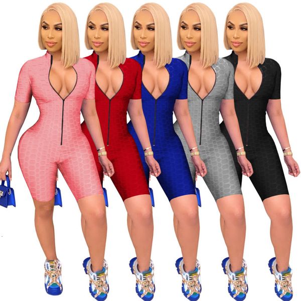 women's jumpsuits & rompers desinger women bodysuit workout zipper skinny short sleeve v-neck onesies pineapple cloth ladies yoga, Black;white
women's jumpsuits & rompers desinger women bodysuit workout zipper skinny short sleeve v-neck onesies pineapple cloth ladies yoga, Black;white