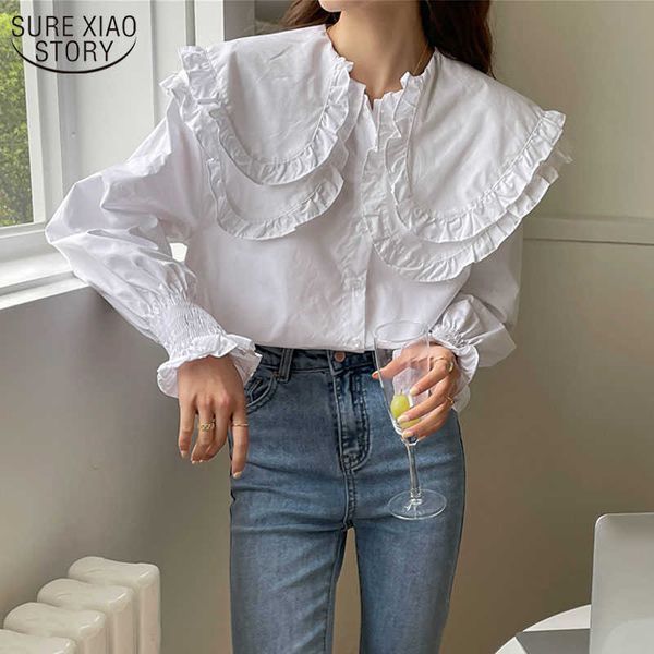 korean chic turn down collar ruffled woman blouses white long sleeve shirt women loose casual fashion clothing blusas 13905 210527
korean chic turn down collar ruffled woman blouses white long sleeve shirt women loose casual fashion clothing blusas 13905 210527