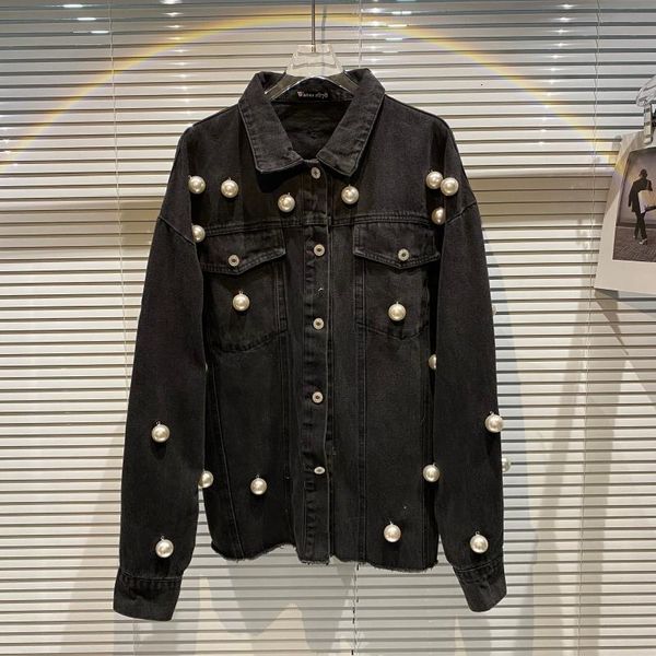 women's jackets female deat pearl pendant black seam denim coat long sleeve fine fashion spring summer 11b682 j8bh, Black;brown
women's jackets female deat pearl pendant black seam denim coat long sleeve fine fashion spring summer 11b682 j8bh, Black;brown