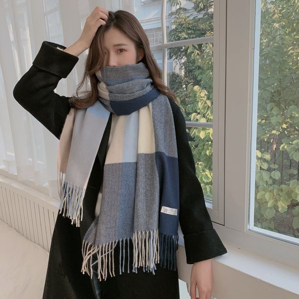 2022 autumn and winter fashion scarf designer man-made cashmere plaid ladies new season korean soft warmth and thick, Blue;gray
2022 autumn and winter fashion scarf designer man-made cashmere plaid ladies new season korean soft warmth and thick, Blue;gray