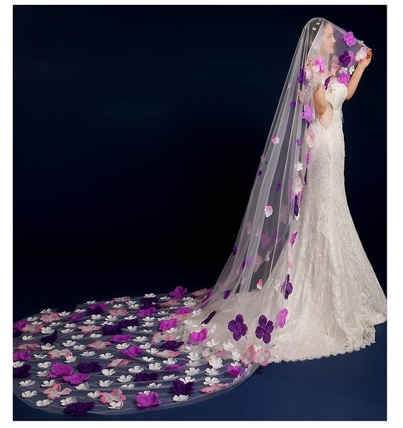 bridal veils 3 meters one layer colourful petal veil wedding accessories bride mantilla, Black
bridal veils 3 meters one layer colourful petal veil wedding accessories bride mantilla, Black