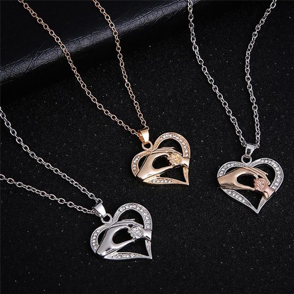 mom hold baby's hand gold/silver color crystal heart necklace women mother's gift mother and child hands pendant necklaces
mom hold baby's hand gold/silver color crystal heart necklace women mother's gift mother and child hands pendant necklaces