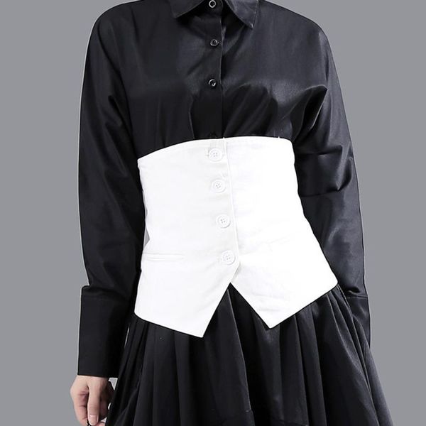 women's vests korea women loose fit black asymmetrical button split joint vest sleeveless fashion tide spring autumn 2021 1n839, Black;white
women's vests korea women loose fit black asymmetrical button split joint vest sleeveless fashion tide spring autumn 2021 1n839, Black;white