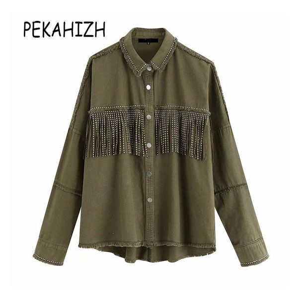 women's jackets women stylish tassel beaded oversized denim jacket coat vintage fashion long sleeve frayed trim outerwear chic loose, Black;brown
women's jackets women stylish tassel beaded oversized denim jacket coat vintage fashion long sleeve frayed trim outerwear chic loose, Black;brown