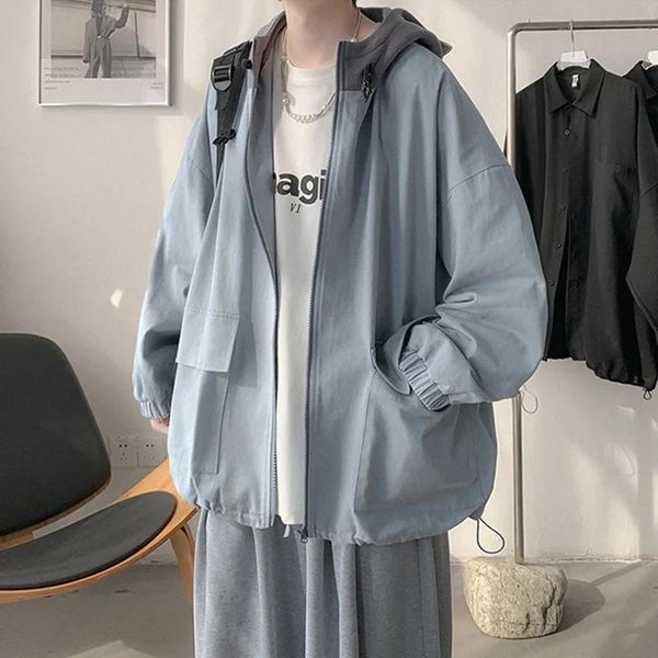 men's jackets men jacket japanese loose hip-hop hooded coat spring autumn clothing korean solid casual pocket zipper outwear veste hom, Black;brown
men's jackets men jacket japanese loose hip-hop hooded coat spring autumn clothing korean solid casual pocket zipper outwear veste hom, Black;brown