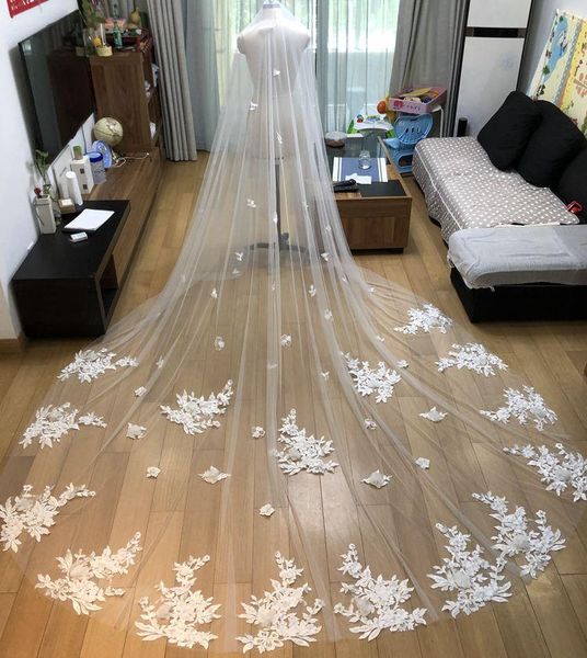 bridal veils 3*3m veil white/ivory long wedding mantilla accessories veu de noiva with lace flowers beadwork ee891, Black
bridal veils 3*3m veil white/ivory long wedding mantilla accessories veu de noiva with lace flowers beadwork ee891, Black