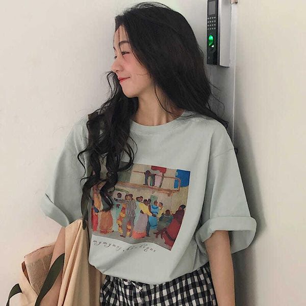 women's t-shirt cotton antique girl's super fire cec short sleeve hong kong flavor strange harajuku lazy wind mourning, White
women's t-shirt cotton antique girl's super fire cec short sleeve hong kong flavor strange harajuku lazy wind mourning, White