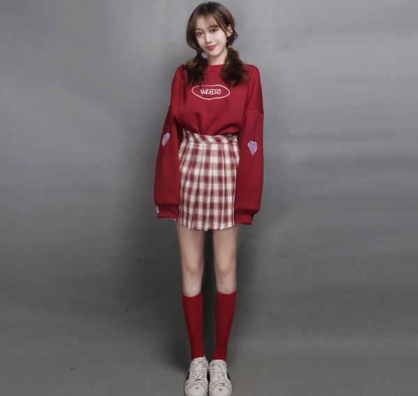 autumn winter two short sleeve women dress pieces sets set korean loose hooded hoodies plaid skirt preppy style plus velvet, White
autumn winter two short sleeve women dress pieces sets set korean loose hooded hoodies plaid skirt preppy style plus velvet, White