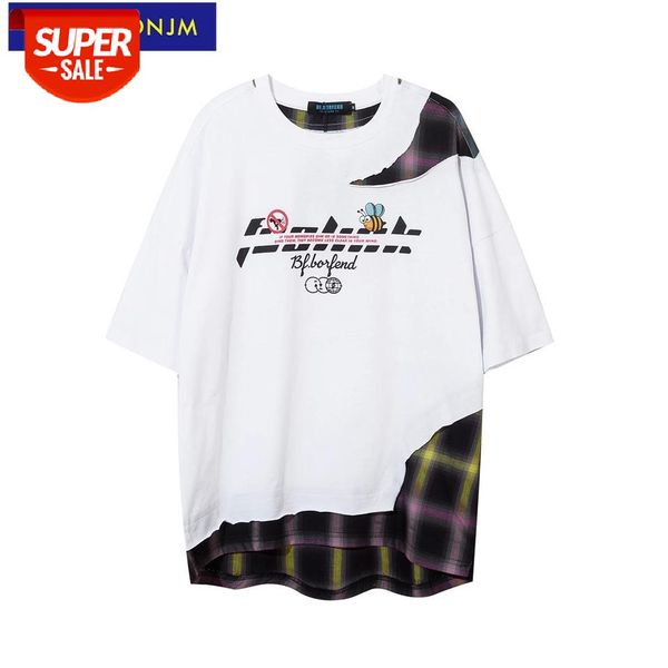 uncledonjm patchwork plaid short sleeve t-shirt hip hop streetwear oversized t shirt womens graphic shirts ubo2159 #my90, White;black
uncledonjm patchwork plaid short sleeve t-shirt hip hop streetwear oversized t shirt womens graphic shirts ubo2159 #my90, White;black