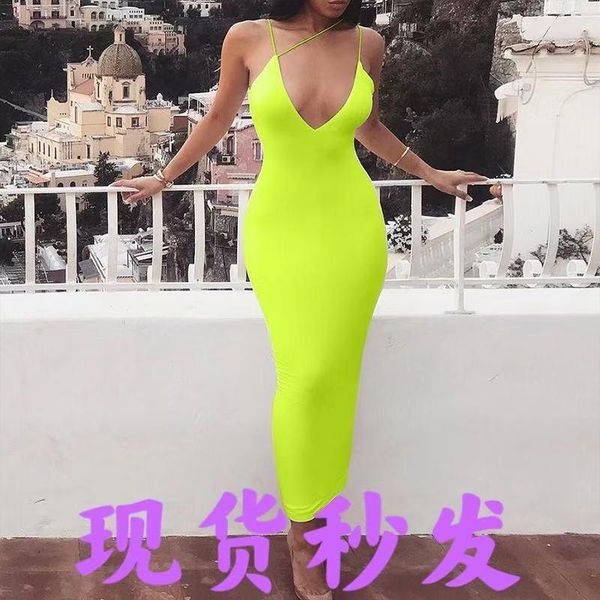 casual dresses sensual women v-neck dress solid neon color skinny long female fashion vacation clothes, Black;gray
casual dresses sensual women v-neck dress solid neon color skinny long female fashion vacation clothes, Black;gray