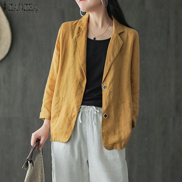 autumn lapel long sleeve suit blazers zanzea casual solid thin blazer women cotton linen ol coats female jackets outwear women's suits, White;black
autumn lapel long sleeve suit blazers zanzea casual solid thin blazer women cotton linen ol coats female jackets outwear women's suits, White;black