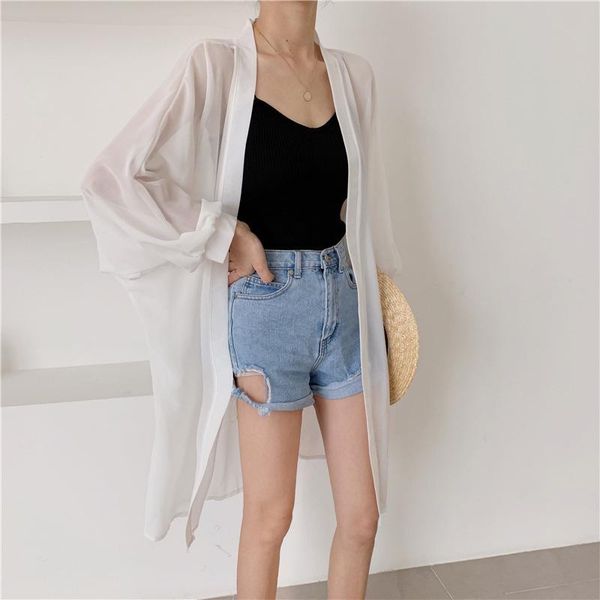 women's blouses & shirts women solid color sun-resistant blouse summer sunscreen shirt light weight beach wear cardigan transparent thi, White
women's blouses & shirts women solid color sun-resistant blouse summer sunscreen shirt light weight beach wear cardigan transparent thi, White