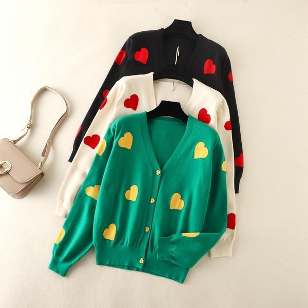 women's knits & tees love heart sweater knitted cardigan women 2021 v neck long sleeve jackets autumn winter sweet female loose cardiga, White
women's knits & tees love heart sweater knitted cardigan women 2021 v neck long sleeve jackets autumn winter sweet female loose cardiga, White