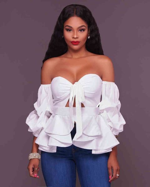 women's blouses & shirts off shoulder strapless leisure blouse long sleeve shirt fashion ruffle summer black white blusa 8opl
women's blouses & shirts off shoulder strapless leisure blouse long sleeve shirt fashion ruffle summer black white blusa 8opl