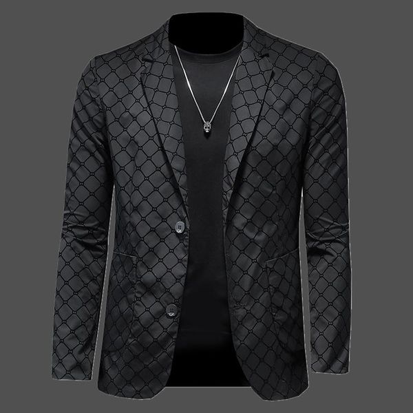men's suits & blazers high-end flocking casual suit men 's spring and autumn trends pattern letter fashionable jacket, White;black
men's suits & blazers high-end flocking casual suit men 's spring and autumn trends pattern letter fashionable jacket, White;black