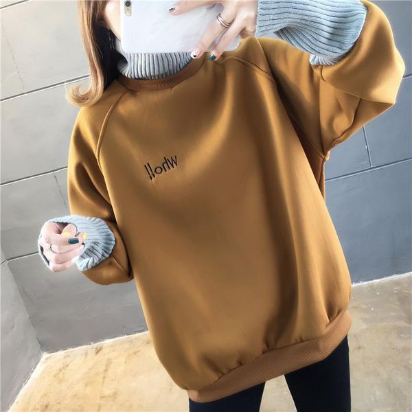 women's students autumn and winter models plus velvet thick loose stitching letter printing casual pullover sweatshirt women hoodies &, Black
women's students autumn and winter models plus velvet thick loose stitching letter printing casual pullover sweatshirt women hoodies &, Black