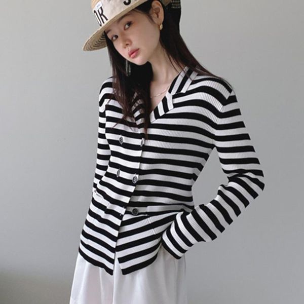 women's knits & tees french vintage knitted cardigan coat 2021 early autumn korean fashion casual striped sweater mujer puff femme, White
women's knits & tees french vintage knitted cardigan coat 2021 early autumn korean fashion casual striped sweater mujer puff femme, White