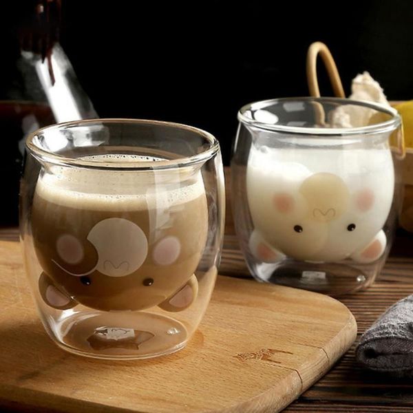 wine glasses glass mugs double wall mug, bear cat animal double-layer mug coffee cup, christmas gift ,cute tea milk cup 
wine glasses glass mugs double wall mug, bear cat animal double-layer mug coffee cup, christmas gift ,cute tea milk cup