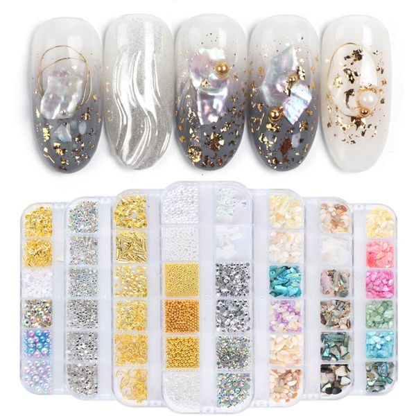 1case mixed nail art decorations shiny abalone shell flake pearl rhinestones metal frame studs manicure accessories jijz01-12, Silver;gold
1case mixed nail art decorations shiny abalone shell flake pearl rhinestones metal frame studs manicure accessories jijz01-12, Silver;gold