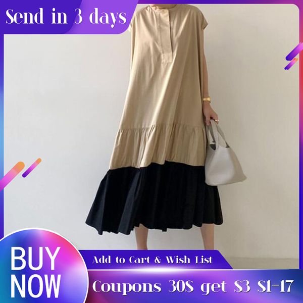 2021 summer pleated dress stitching short sleeve long dresses round neck pocket loose japanese casual women maxi dresses khaki, Black;gray
2021 summer pleated dress stitching short sleeve long dresses round neck pocket loose japanese casual women maxi dresses khaki, Black;gray