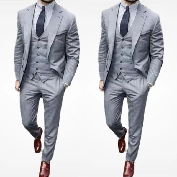 light grey men wedding suits 2022 tuxedos man groom tailored men's blazer jacket+pants+vest trajes de hombre & blazers, White;black
light grey men wedding suits 2022 tuxedos man groom tailored men's blazer jacket+pants+vest trajes de hombre & blazers, White;black
