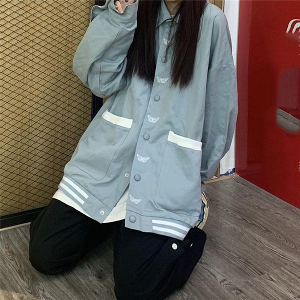 women's jackets women baseball uniform autumn coat jacket for korean harajuku street style loose butterfly designthin sectionjacket, Black;brown
women's jackets women baseball uniform autumn coat jacket for korean harajuku street style loose butterfly designthin sectionjacket, Black;brown