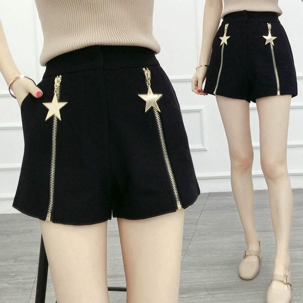 zipper decorative shorts sister spring and autumn high waist wide leg thin casual boots women's, White;black
zipper decorative shorts sister spring and autumn high waist wide leg thin casual boots women's, White;black