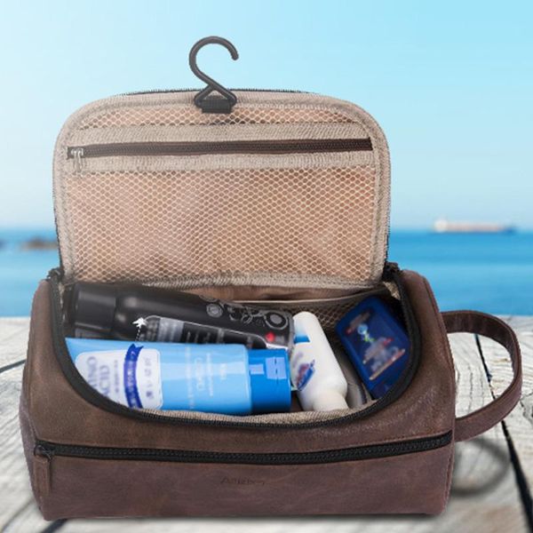 cosmetic storage pu leather organizer toiletry bag men women shaving large capacity waterproof travel pouch portable hanging bags & cases
cosmetic storage pu leather organizer toiletry bag men women shaving large capacity waterproof travel pouch portable hanging bags & cases