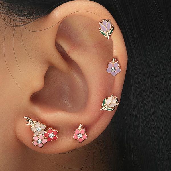 stud simple fashion metal geometric earrings creative flower colorful 5-piece set for women, Golden;silver
stud simple fashion metal geometric earrings creative flower colorful 5-piece set for women, Golden;silver