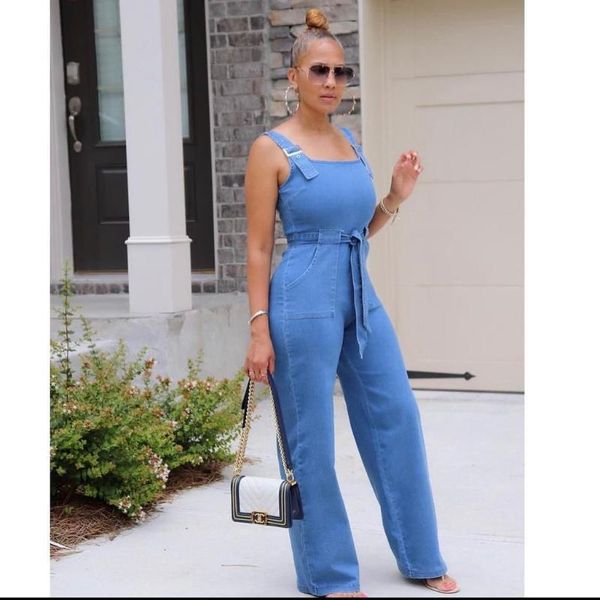 women's jeans european and american african mom sling one-piece stretch washed belt fashion quality, Blue
women's jeans european and american african mom sling one-piece stretch washed belt fashion quality, Blue