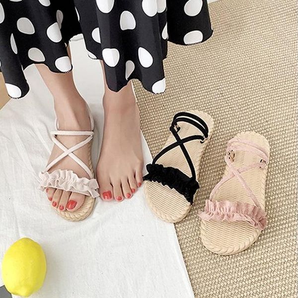 sandals summer women fashion platform flat heel ruffles faux sole open toe outdoor casual elegant ladies shoes female 2021, Black
sandals summer women fashion platform flat heel ruffles faux sole open toe outdoor casual elegant ladies shoes female 2021, Black