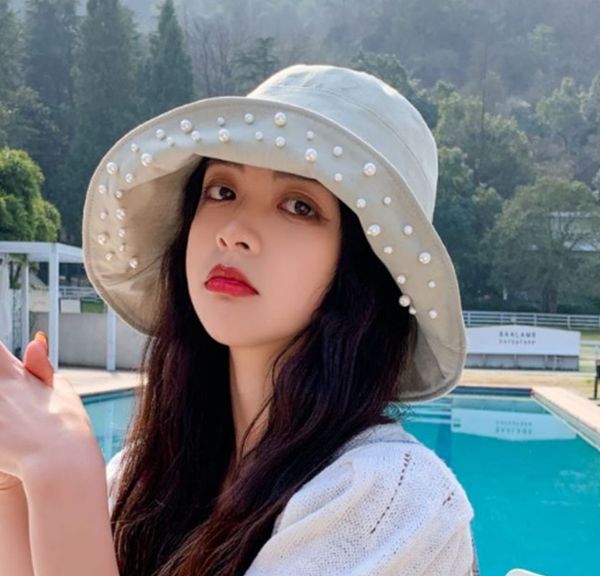 2021 net red pearl flanging fisherman's hat female summer department of literature and art leisure sunshade, Blue;gray
2021 net red pearl flanging fisherman's hat female summer department of literature and art leisure sunshade, Blue;gray