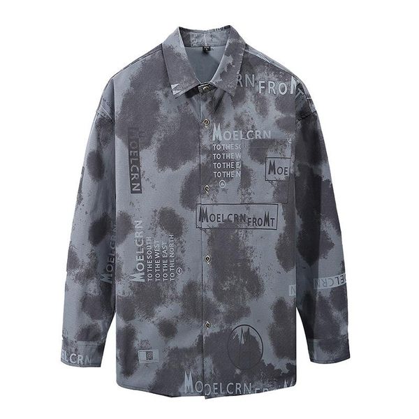 men's casual shirts long-sleeved shirt printing trendy brand hong kongs style fashion jacket spring and autumn, White;black
men's casual shirts long-sleeved shirt printing trendy brand hong kongs style fashion jacket spring and autumn, White;black