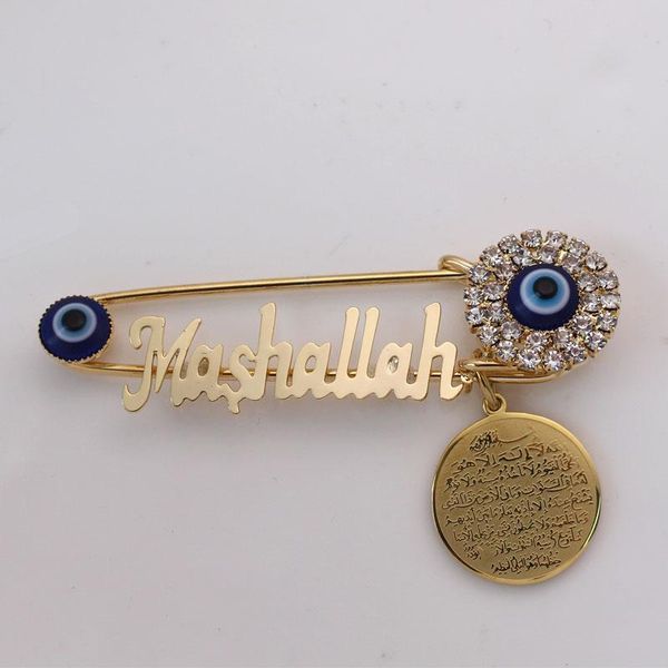 pins, brooches turkish evil eye ayatul kursi mashallah stainless steel brooch islam muslim baby pin, Gray
pins, brooches turkish evil eye ayatul kursi mashallah stainless steel brooch islam muslim baby pin, Gray