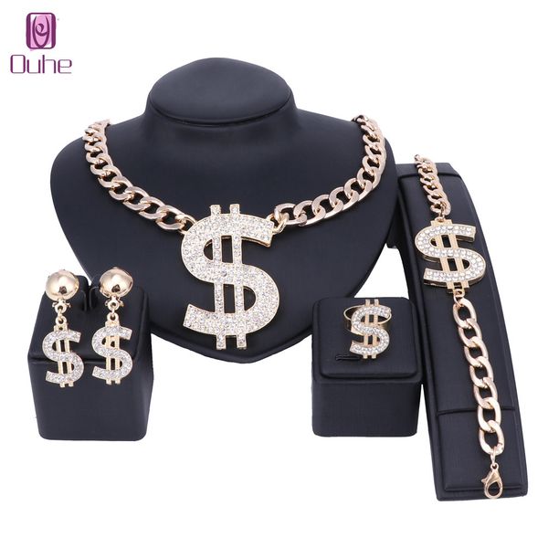 jewelry sets us dollar necklace bracelet earrings ring women money sign gold color middle eastern / african jewellery set, Black
jewelry sets us dollar necklace bracelet earrings ring women money sign gold color middle eastern / african jewellery set, Black