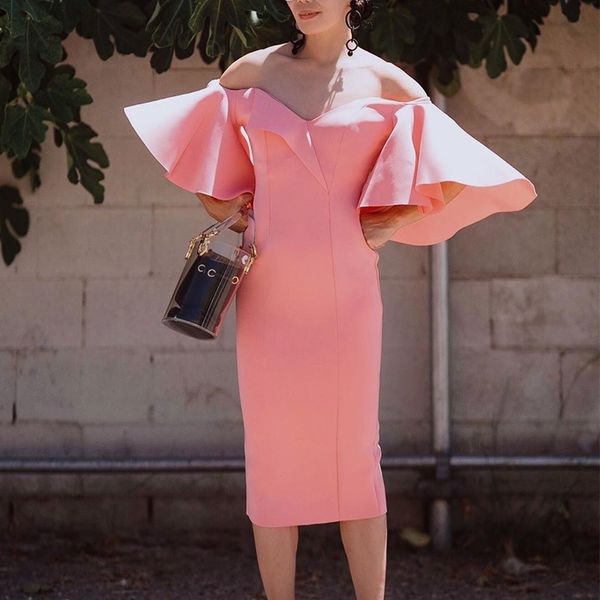 bare shoulder dresses women midi length bodycon flare sleeve pencil ladies evening party fashion pink dess plus size xxl 210527, Black;gray
bare shoulder dresses women midi length bodycon flare sleeve pencil ladies evening party fashion pink dess plus size xxl 210527, Black;gray